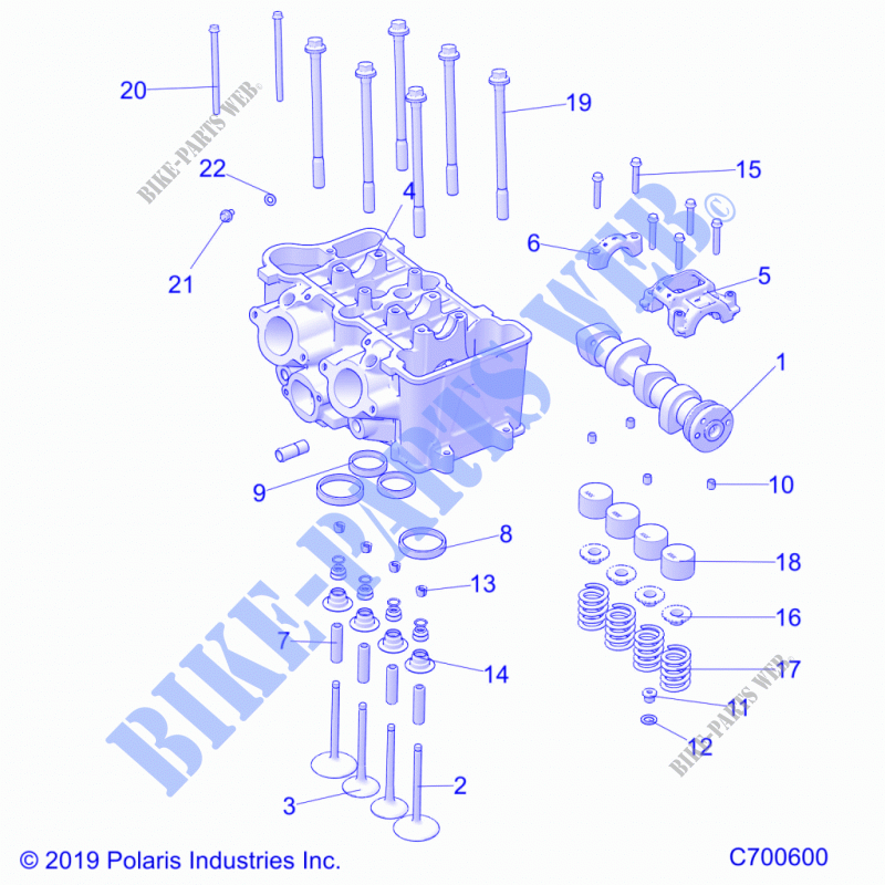 ENGINE, CYLINDER HEAD AND VÃLVULAS   R22TAA99A1/A7 (C700600) para Polaris RANGER 1000 2022
